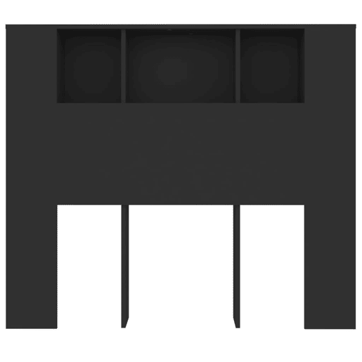 Armário de cabeceira preto 120x18,5x104,5 cm Armário de cabeceira preto 120x18,5x104,5 cm