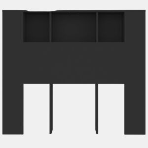 Armário de cabeceira preto 120x18,5x104,5 cm