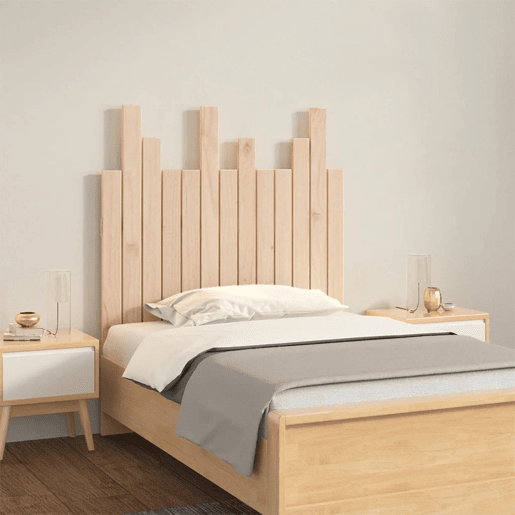 Cabeceira de cama de parede em madeira de pinho maciça 82,5x3x80 cm