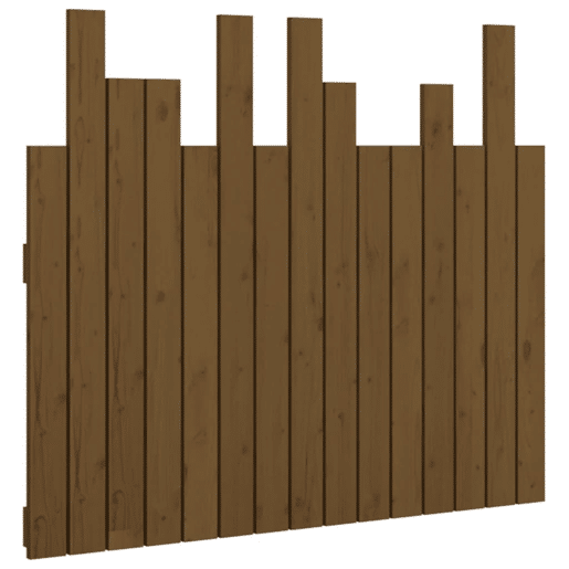 Cabeceira de cama de parede de madeira maciça pinho castanho mel 95,5x3x80 cm