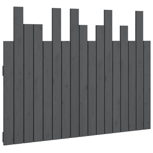Cabeceira para cama de parede madeira maciça pinho cinzento 108x3x80 cm