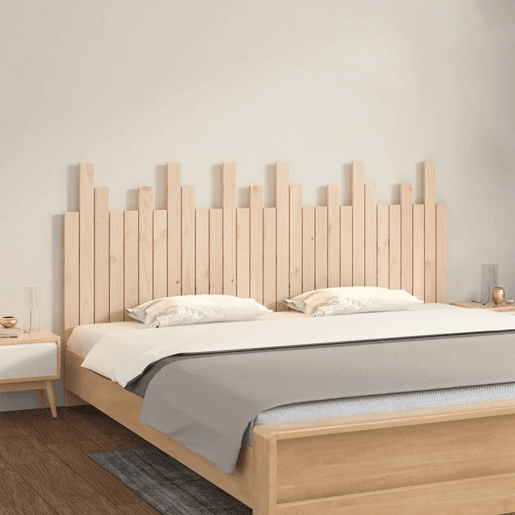 Cabeceira de cama de parede em madeira de pinho maciça 185x3x80 cm Cabeceira de cama de parede em madeira de pinho maciça 185x3x80 cm