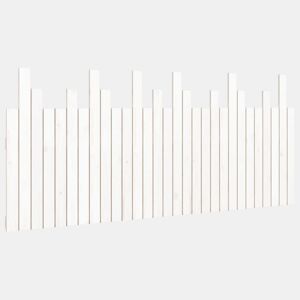 Cabeceira de cama de parede madeira maciça pinho branco 185x3x80 cm