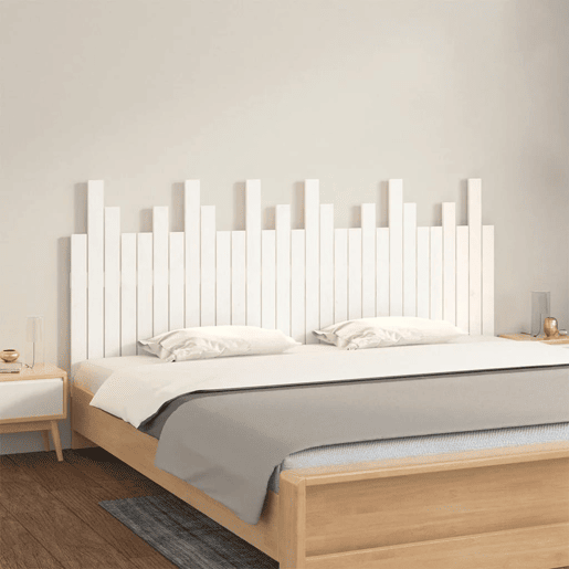 Cabeceira de cama de parede madeira maciça pinho branco 185x3x80 cm Cabeceira de cama de parede madeira maciça pinho branco 185x3x80 cm