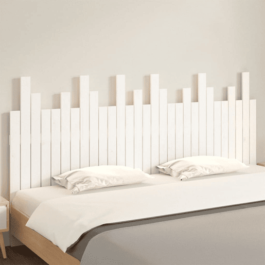 Cabeceira de cama de parede madeira maciça pinho branco 185x3x80 cm Cabeceira de cama de parede madeira maciça pinho branco 185x3x80 cm