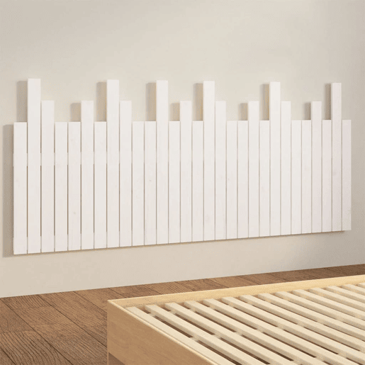 Cabeceira de cama de parede madeira maciça pinho branco 185x3x80 cm Cabeceira de cama de parede madeira maciça pinho branco 185x3x80 cm