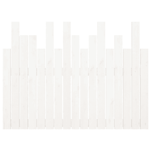 Cabeceira de cama de parede em madeira branca de pinho maciço 108x3x80 cm Cabeceira de cama de parede em madeira branca de pinho maciço 108x3x80 cm