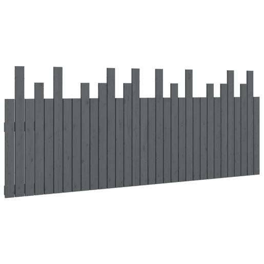 Cabeceira para cama de parede madeira maciça pinho cinzento 204x3x80 cm