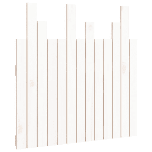 Cabeceira de cama de madeira maciça de parede de pinho maciço branco 82,5x3x80 cm