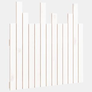 Cabeceira de cama de madeira maciça de parede de pinho maciço branco 82,5x3x80 cm
