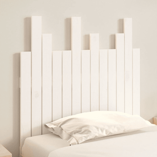 Cabeceira de cama de madeira maciça de parede de pinho maciço branco 82,5x3x80 cm