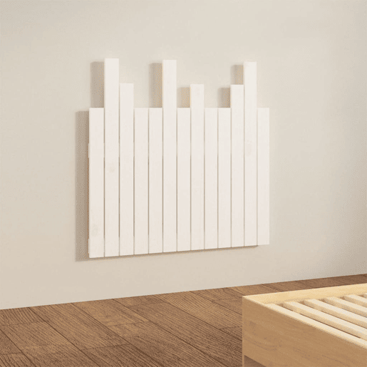 Cabeceira de cama de madeira maciça de parede de pinho maciço branco 82,5x3x80 cm