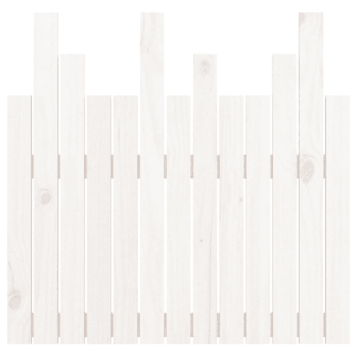 Cabeceira de cama de madeira maciça de parede de pinho maciço branco 82,5x3x80 cm