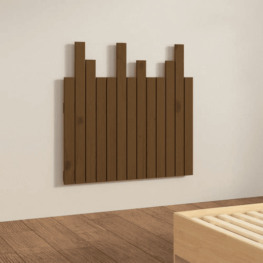 Cabeceira de cama de parede de madeira maciça pinho castanho mel 82,5x3x80 cm Cabeceira de cama de parede de madeira maciça pinho castanho mel 82,5x3x80 cm