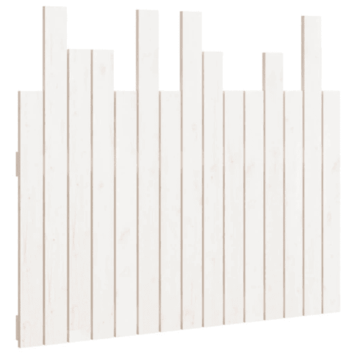 Cabeceira de cama de parede em madeira maciça de pinho branco 95,5x3x80 cm Cabeceira de cama de parede em madeira maciça de pinho branco 95,5x3x80 cm