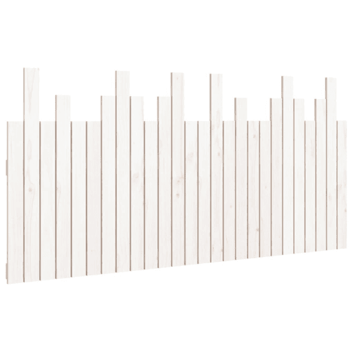 Cabeceira de cama de parede em madeira maciça de pinho branco 166x3x80 cm Cabeceira de cama de parede em madeira maciça de pinho branco 166x3x80 cm