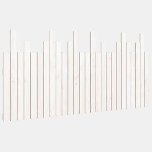 Cabeceira de cama de parede em madeira maciça de pinho branco 166x3x80 cm