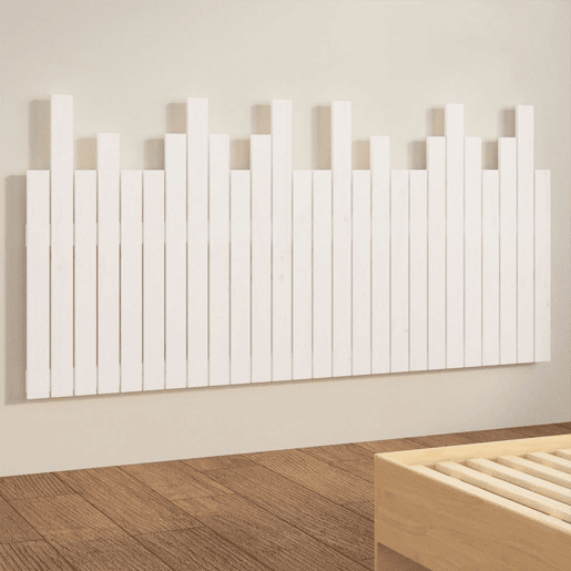 Cabeceira de cama de parede em madeira maciça de pinho branco 166x3x80 cm Cabeceira de cama de parede em madeira maciça de pinho branco 166x3x80 cm