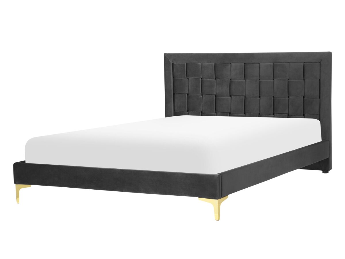 Beliani Cama Terciopelo LIMOUX 147x213 Negro