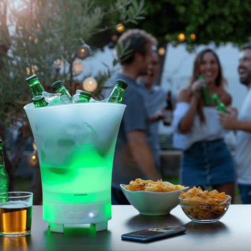 Balde de Gelo LED com Altifalante Recarregável Sonice InnovaGoods