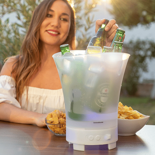 Balde de Gelo LED com Altifalante Recarregável Sonice InnovaGoods