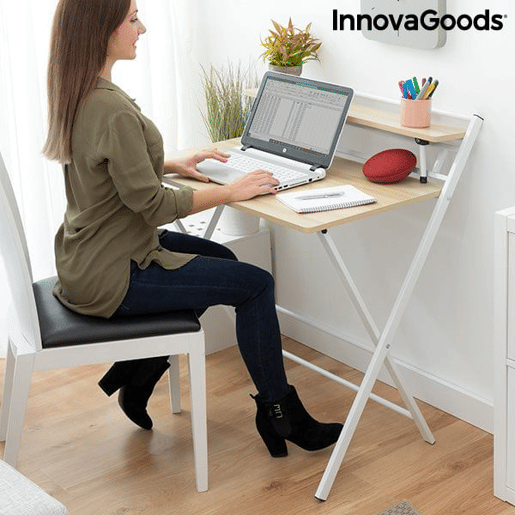 Secretária Rebatível com Prateleira Tablezy InnovaGoods