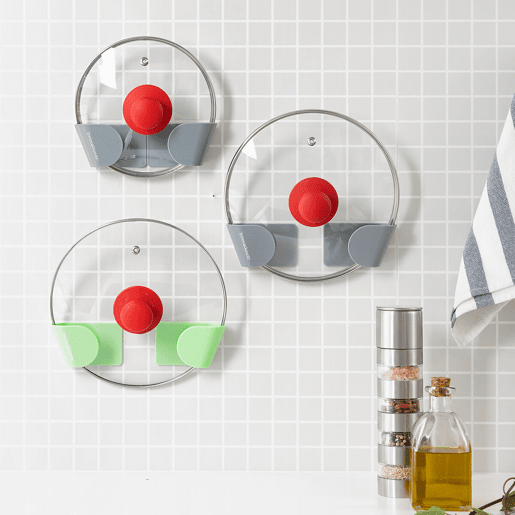 Conjunto de 3 Suportes Adesivos para Tampas de Panelas Smarack InnovaGoods Conjunto de 3 Suportes Adesivos para Tampas de Panelas Smarack InnovaGoods