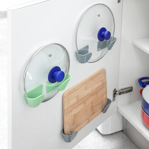 Conjunto de 3 Suportes Adesivos para Tampas de Panelas Smarack InnovaGoods Conjunto de 3 Suportes Adesivos para Tampas de Panelas Smarack InnovaGoods