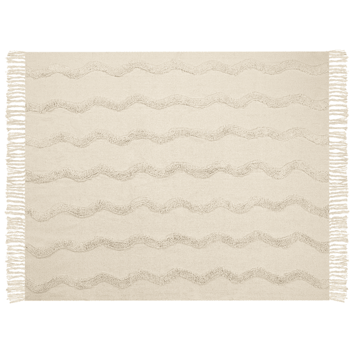 Manta KHARI Algodão 125 x 150 cm Creme claro