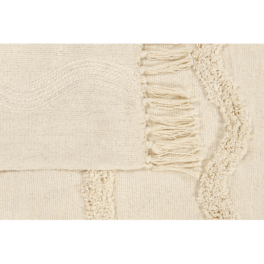 Manta KHARI Algodão 125 x 150 cm Creme claro