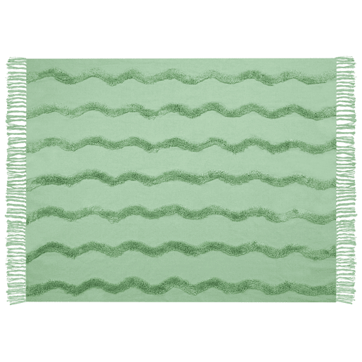 Manta KHARI Algodão 125 x 150 cm Verde claro