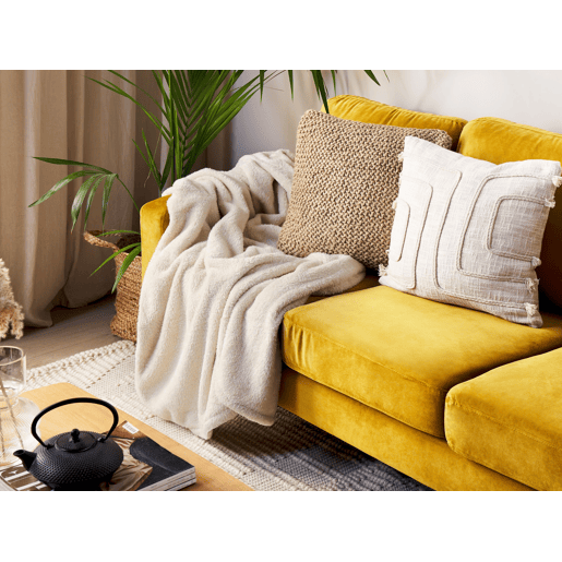 Manta NAMDU 125 x 150 cm Creme claro