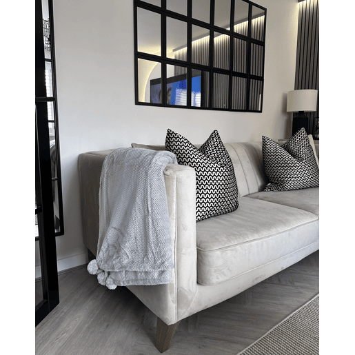 Manta SAITLER 200 x 220 cm Cinzento claro