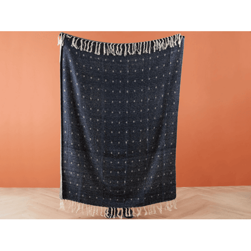 Manta TAARI Algodão 130 x 170 cm Azul esverdeado