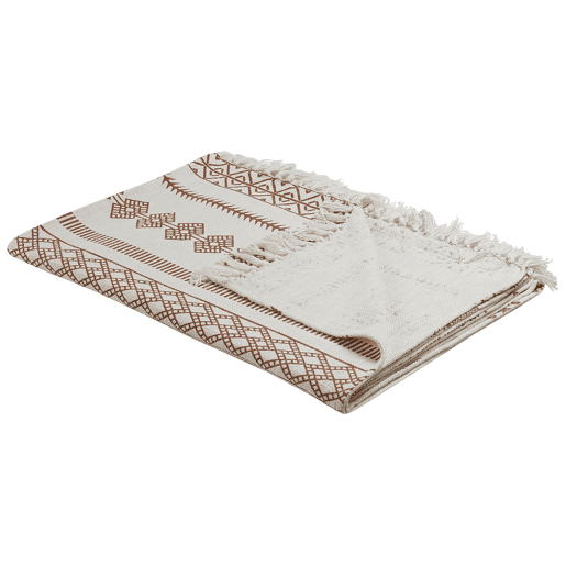 Manta JORHAT Algodão 130 x 180 cm Creme Manta JORHAT Algodão 130 x 180 cm Creme