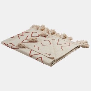 Manta BHIWANI Algodão 130 x 180 cm Creme