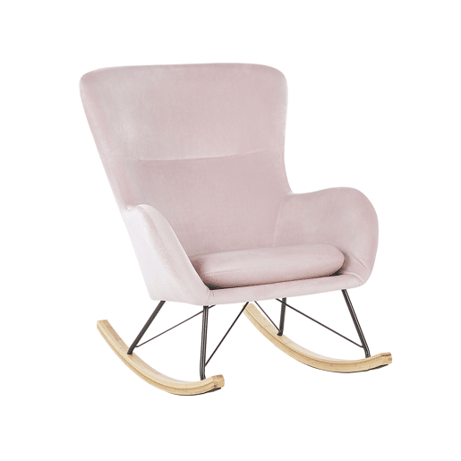 Poltrona de Baloiço ELLAN Veludo Rosa