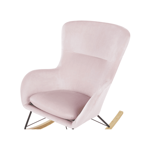Poltrona de Baloiço ELLAN Veludo Rosa