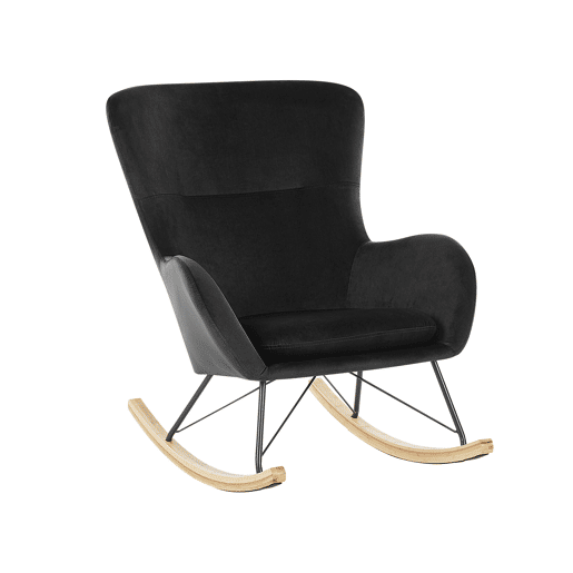 Poltrona de Baloiço ELLAN Veludo Preto