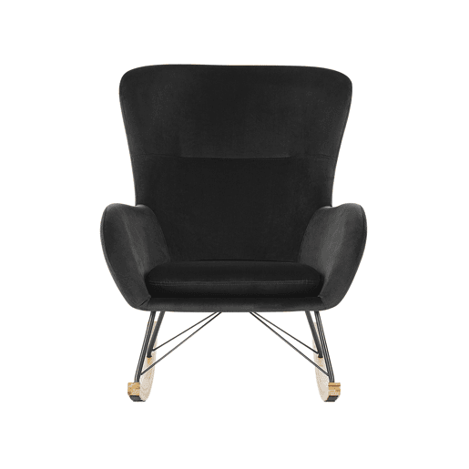 Poltrona de Baloiço ELLAN Veludo Preto