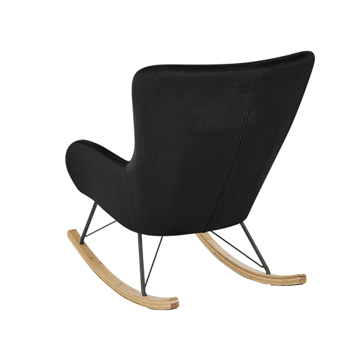 Poltrona de Baloiço ELLAN Veludo Preto