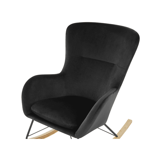 Poltrona de Baloiço ELLAN Veludo Preto