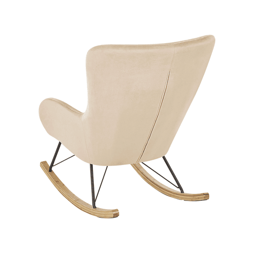 Poltrona de Baloiço ELLAN Veludo Creme