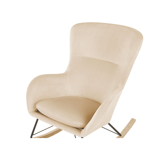 Poltrona de Baloiço ELLAN Veludo Creme