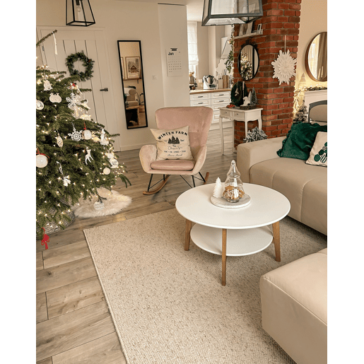 Poltrona de Baloiço ELLAN Veludo Creme