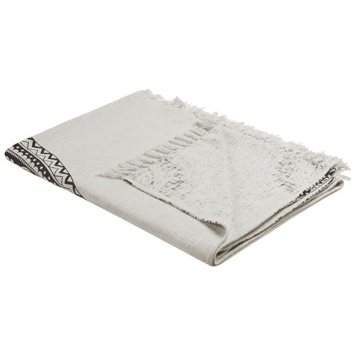 Manta BERHAMPORE Algodão 130 x 180 cm Creme