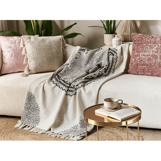 Manta BERHAMPORE Algodão 130 x 180 cm Creme