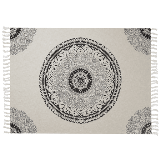 Manta BERHAMPORE Algodão 130 x 180 cm Creme