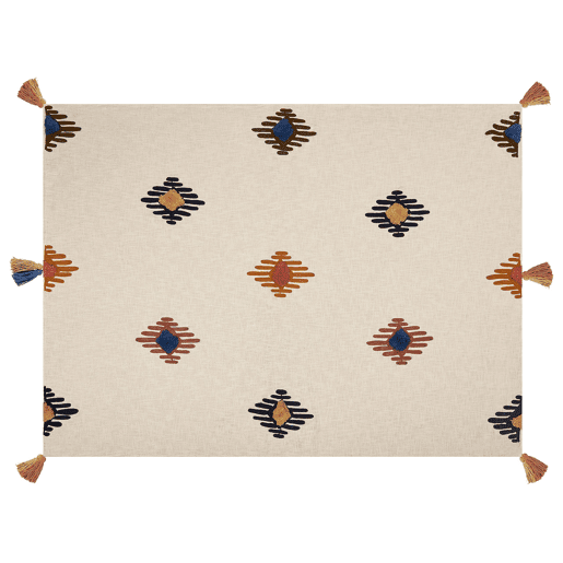 Manta MUNGER Algodão 130 x 180 cm Creme