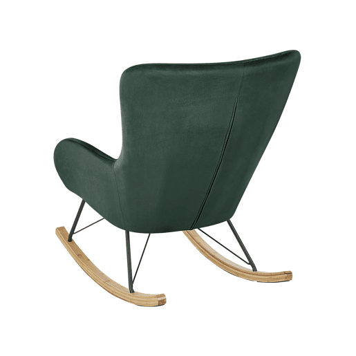 Poltrona de Baloiço ELLAN Veludo Verde escuro